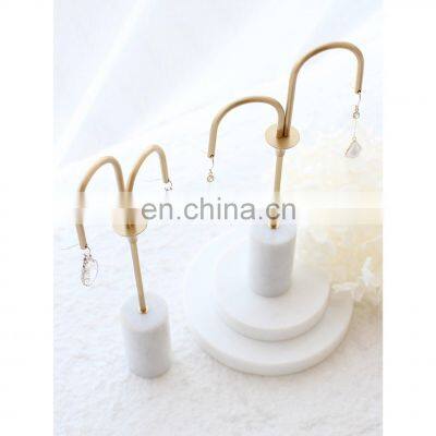 Fashion Marble Jewelry Set Necklace Jewerly Show Bracelet Jewellery Earring Holder Stone Display Stand photo-3