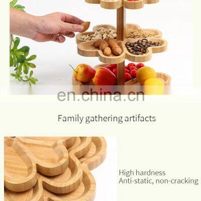 Large Capacity Wedding Cupcake Holder Cake Stand Bamboo Serving Tray Fruit Candy Display Tower photo-3