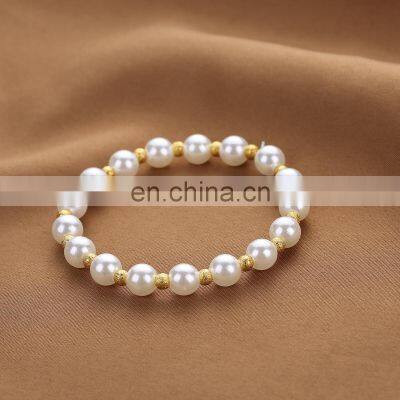 2022 New Imitation Pearls Couple Bracelet Men Fashion Handmade Toggle Clasp Bead Bracelet For Men Jewelry Gift