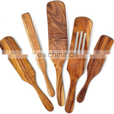 Wooden spoons kitchen tool cooking spoons wood spurtle set of 5 for cooking