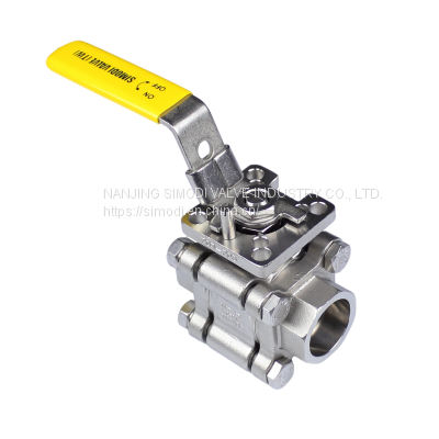 3-PC 2000PSI SOCKET WELD END ISO 5211 DIRECT MOUNTING PAD CF8M BALL VALVE photo-2