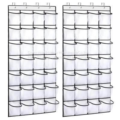 28 Pocket Over the Door Shoe Organzier Hanging Shoe Rack for Door Large Capacity Shoe Organizer Holder With 4 Metal Hooks photo-5