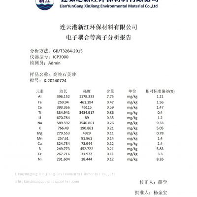 Electronic grade high purity quartz sand