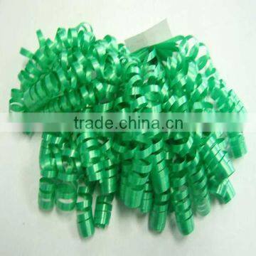 80 cm Length Green Curling Bow,Best Sales Machine Made Curly Grosgrain ribbon