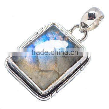 925 SOLID STERLING FINE SILVER LABRADORITE PENDANT