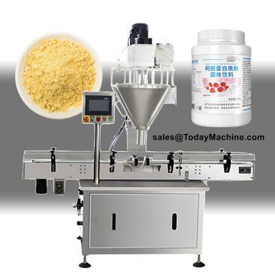 Automatic Coffee Spice Seasoning Glass Bottle Auger Filling Machine