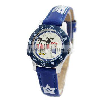 kid watch leather watch strap stainless steel case back watch