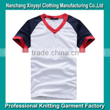 Contrast Colour Mens Plain T Shirt Designer Clothing Manufacturing Factory Fashion V Neck T Shirts Wholesale Price