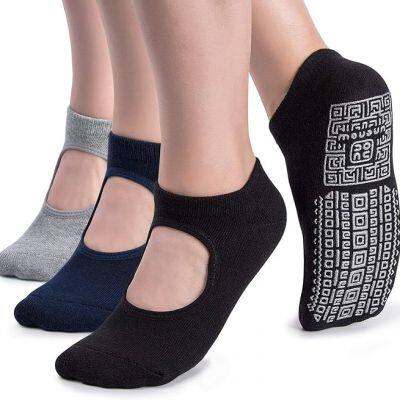 Wholesale Custom Grip Yoga Socks for Women with Cushion for Pilates, Barre, Home