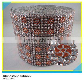 High Quality Silver & Yellow Rhinestone Mesh Plastic Material Ribbon Mesh 10 Yards 24 Rows photo-6