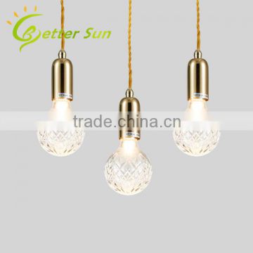 Iron Copper Halogen led Bulb Pendant Light