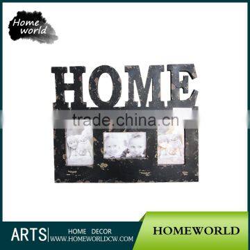 Distressed Solid Gift Black Home Family Kids Handmade Photo Collage Frame