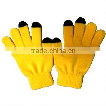 Factory wholesale Fashion thicker knitted Mobile phone winter gloves,Ipad gloves