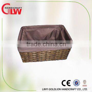 set of 2 brown paper rope basket with lining, paper wrapping gift set, cardboard paper suitcase set