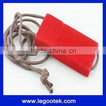 oem logo wooden pen drive with hide rope/full capacity/CE,FCC,ROHS