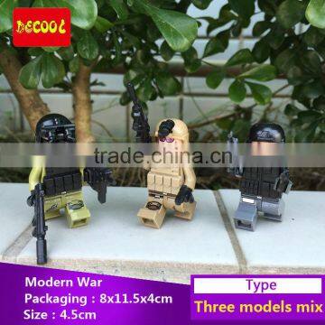 Decool bricks 301-303 Modern war action minifigure mavy seals/aviation regiment/secret service Building Blocks Toys
