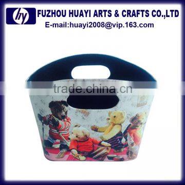 wholesale fancy craft foldable leather storage basket various kind of basket