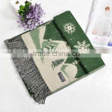 Best Selling FashionJacquard Snow Pattern Women Winter Wool Scarf photo-2