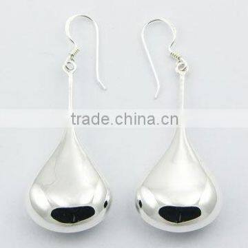 Highly Polished 925 Silver Tapered Droplets Earring