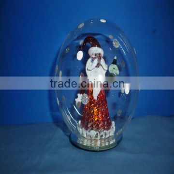 2015 Christmas Santa Clause glass ball with LED light,christmas santa claus,Santa Claus Clear glass ball christmas ornaments,