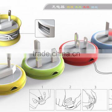 Portable 5v 1a Usb Wall Charger With Cable