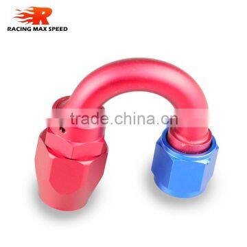 Aluminum Oil Cooler Fitting 180 Degree Resuable Hose End Fuel Line Hose End Fitting Adaptor Blue and Red 40-180-10 photo-5