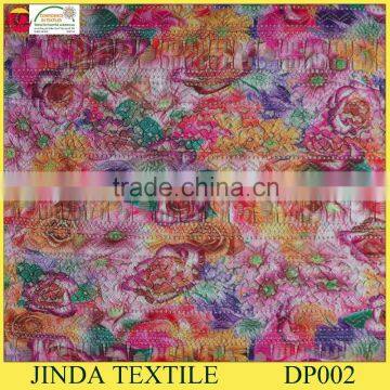 Heavy various digital print lace fabric