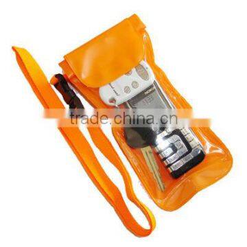 orange waterproof pouch for mobile phone promotion gift 