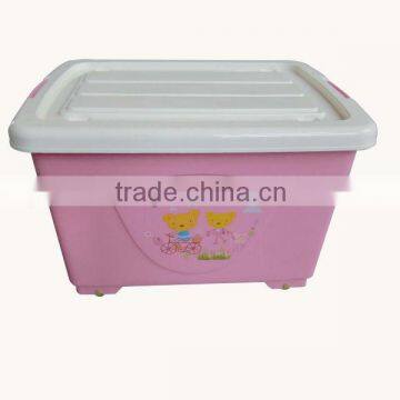 Plastic storage box with wheels 50L