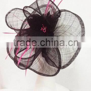 Black/berry sinamay fascinator wholesale