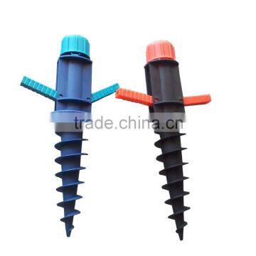 Beach umbrella plastic Screw Base innovative products beach umbrella screw anchor