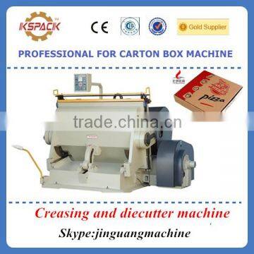 Carton box machine price / corruagted cardboard diecutter machine / papeoard creasing and diecutter machine