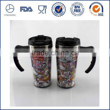 Hot sale Double Wall auto mug with handle/New stainless steel mug