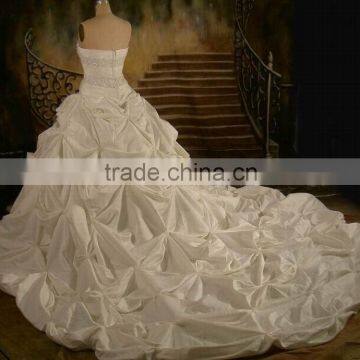 natural white silk taffeta wedding bridal dress