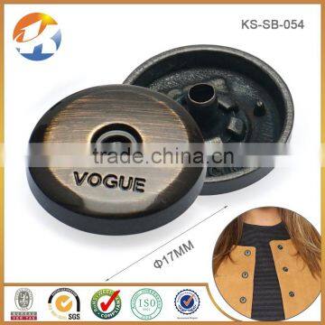 Brushed Filament Spray Color 4 parts Metal Coats Spring Snap Button