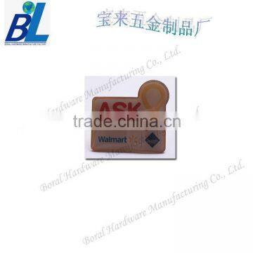 Silkscreen printed lapel pins with clear epoxy