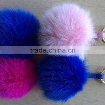 Colourful and Cute 100% Real Fox Fur Pompon Keychains