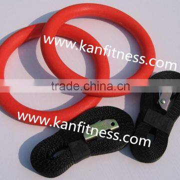 red Gym ring/crossfit gym ring/wooden gym ring