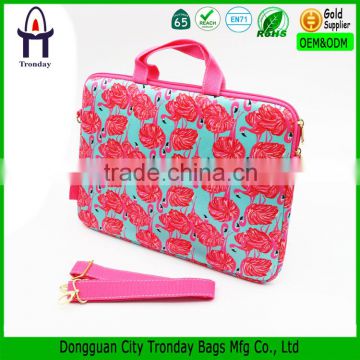 Flamingo pattern printing neoprene laptop sleeve 15''