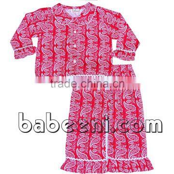 Lovely red paisley girl pajamas