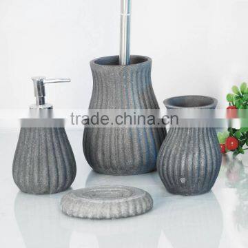 Grey Stone Bathroom Accessories set/bath set/Tumbler/Soap dispenser/Soap dish/Toothbrush holder