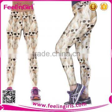 Wholesale high waist dog printed workout leggings for women