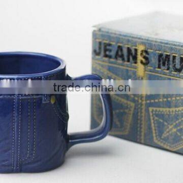 Creative jeans shape ceramic mug