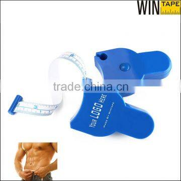 Blue Plastic Retractable Auto Logo Printed Waist Cicumference Glass Fiber Tape Body Measure Fitness