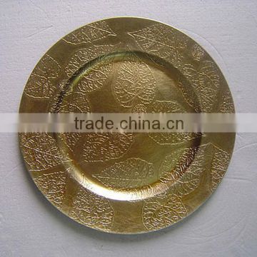 Fashion gold wedding plate charger