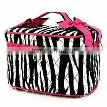 2015 Quilted Zebra Print Cosmetic Bag With Bows photo-2