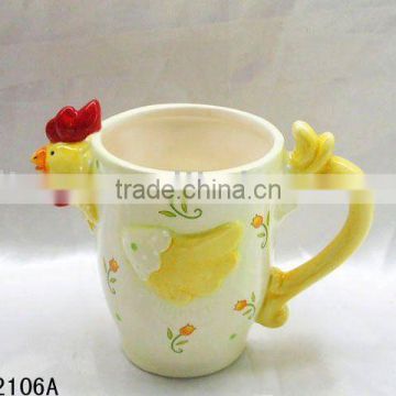 Easter chicken ceramic mug with handle