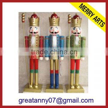 14" Fire Chief with Hat and Firehose Decorative Wooden Christmas Nutcracker