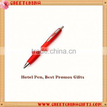 Promotional Cheap Transparent Barrel Plastic Advertising Hotel Pen