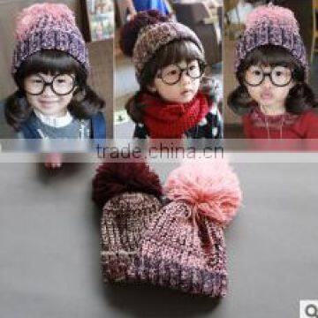 2015 fashion design girls knitted hat for winter